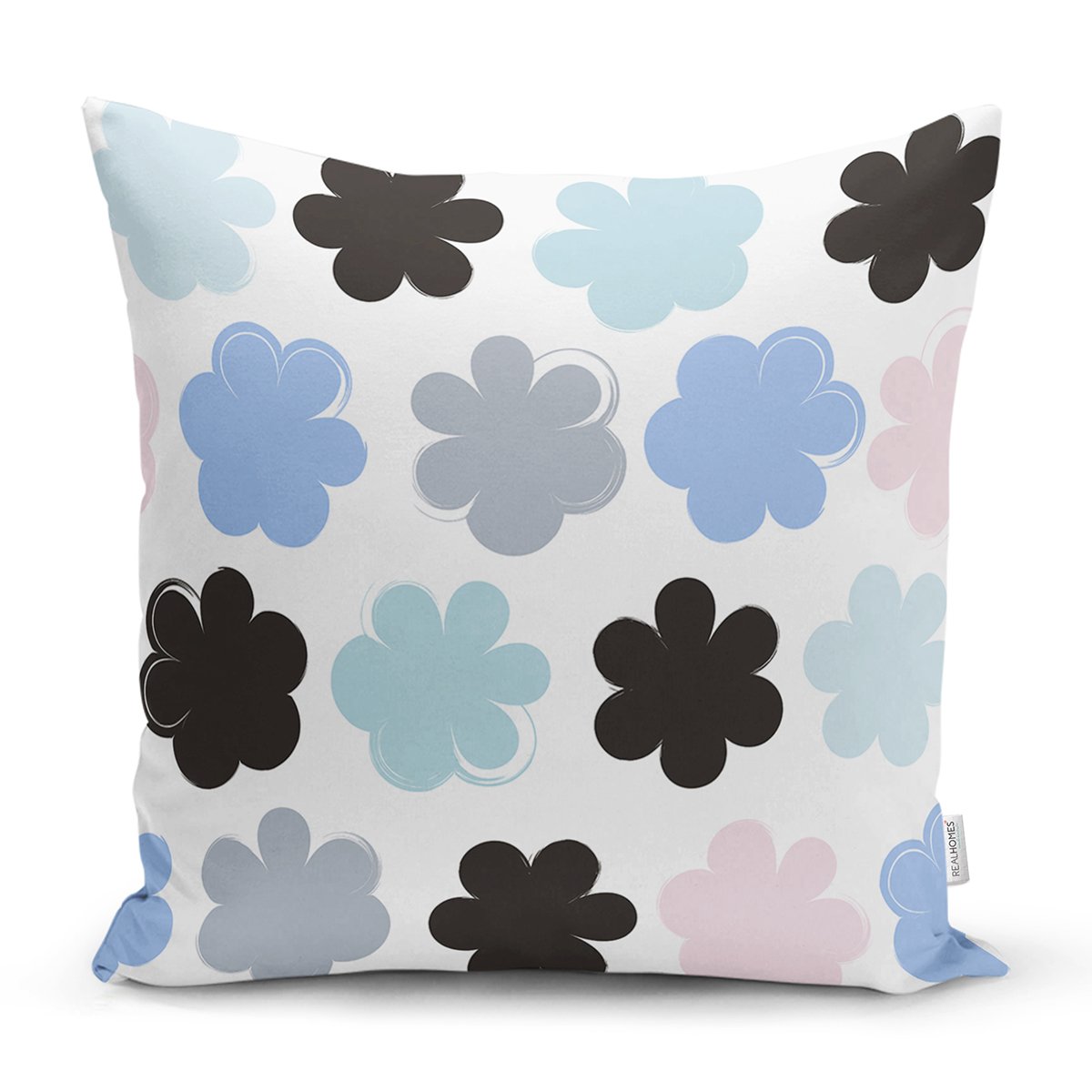 K7775-Beyaz-Zemin-Üzerinde-Renkli-Modern-Çiçek-Desenli-Modern-Yastık-Kırlent-Kılıfı