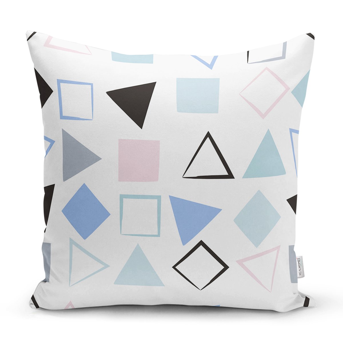 K7776-Beyaz-Zemin-Üzerinde-Renkli-Geometrik-Desenli-Dijital-Baskılı-Modern-Yastık-Kılıfı