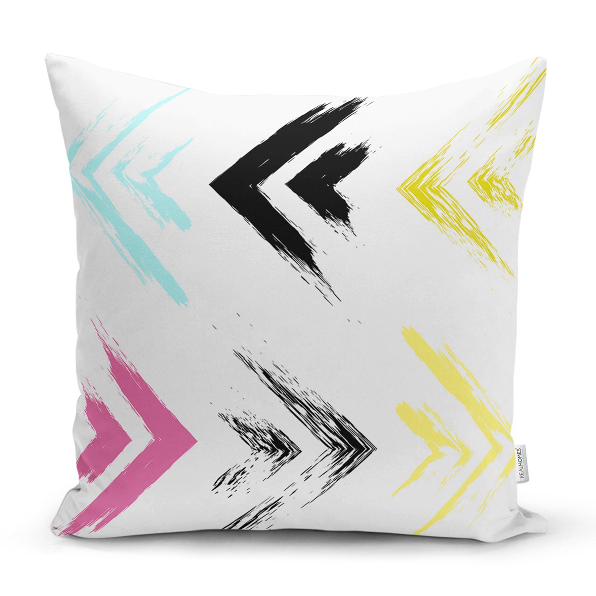 K7801-Beyaz-Zemin-Üzerinde-Renkli-Geometrik-Desenli-Dijital-Baskılı-Modern-Yastık-Kılıfı