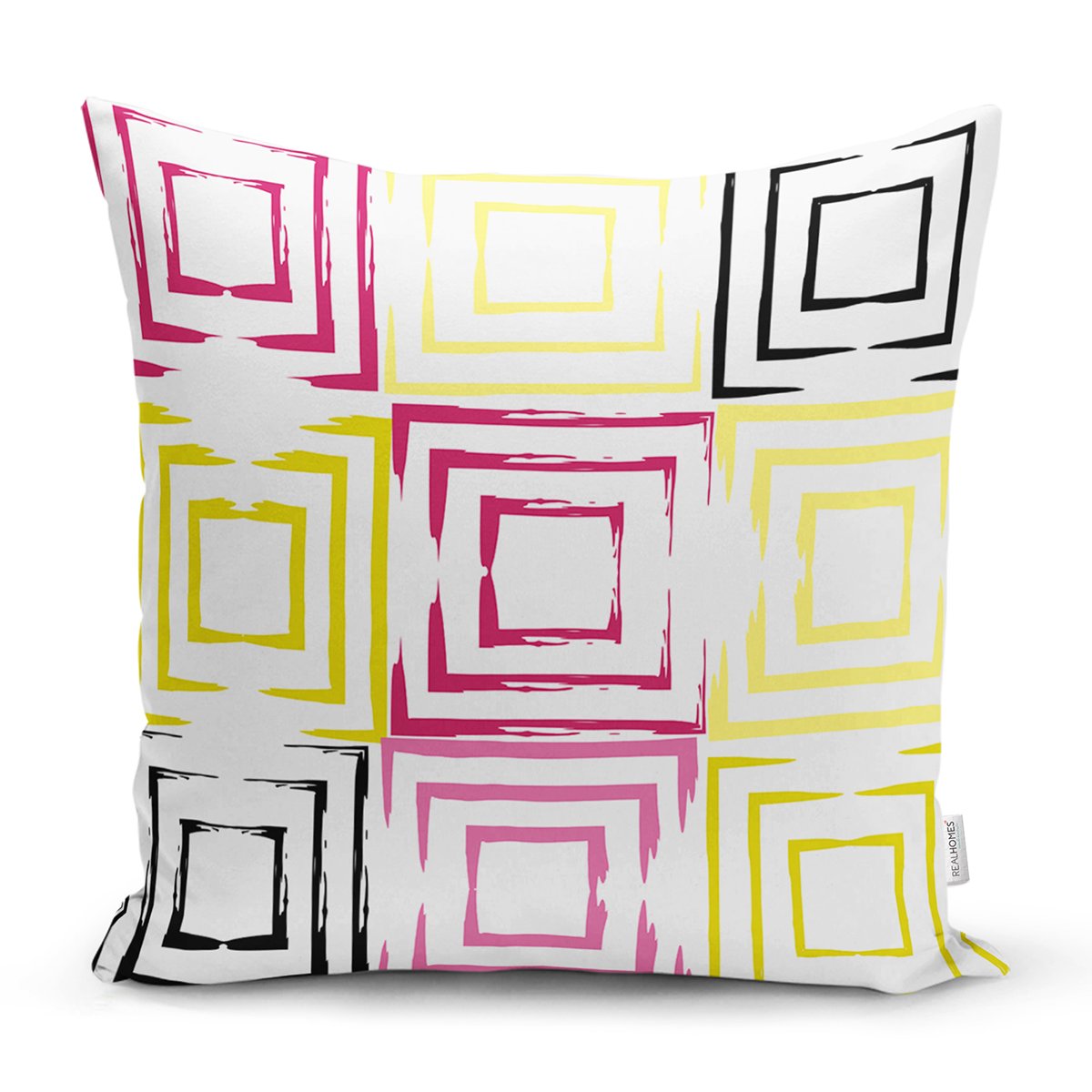 K7802-Beyaz-Zemin-Üzerinde-Renkli-Geometrik-Desenli-Dijital-Baskılı-Modern-Yastık-Kılıfı