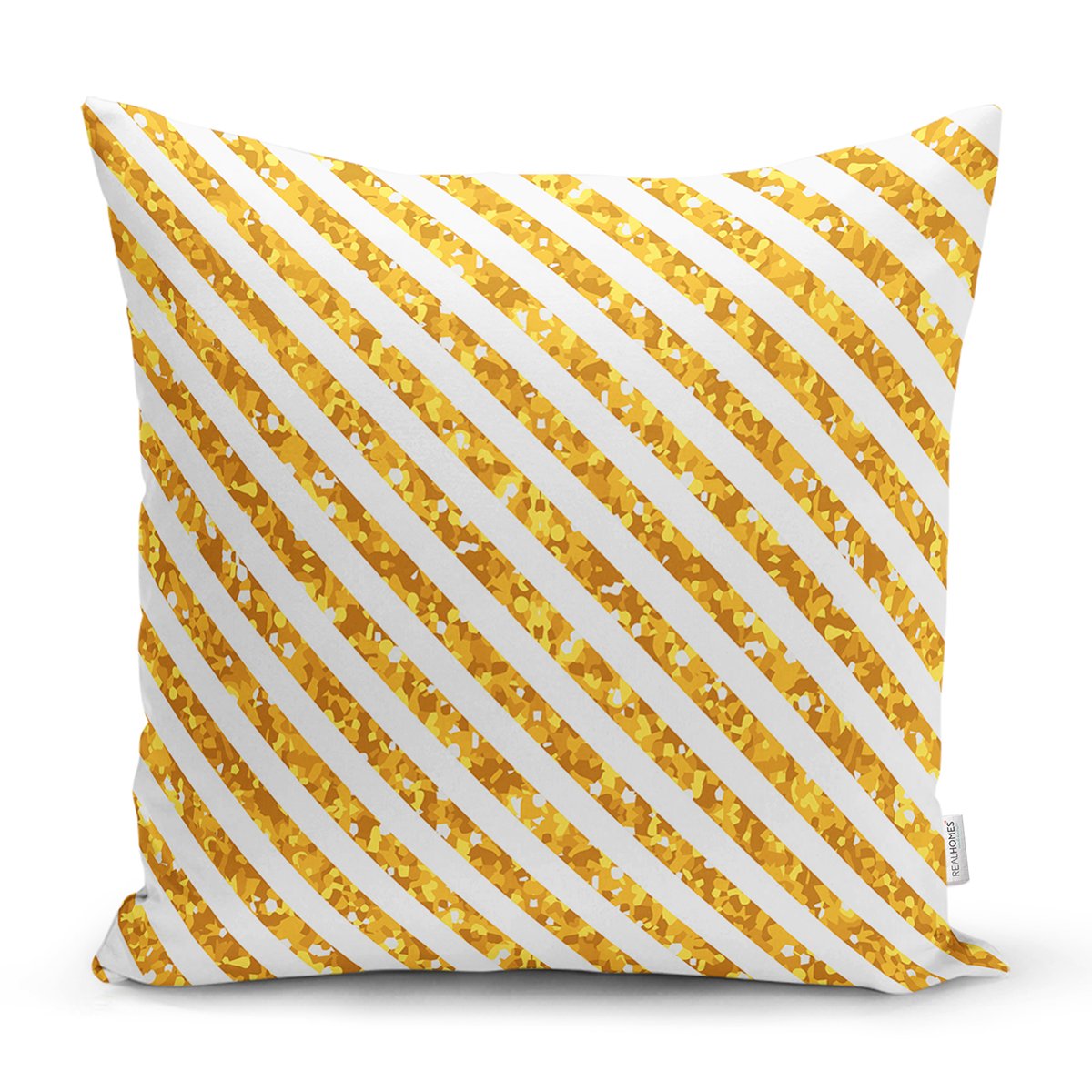 K7865-Beyaz-Zemin-Üzerinde-Gold-Renkli-Yatay-Çizgili-Modern-Yastık-Kırlent-Kılıfı
