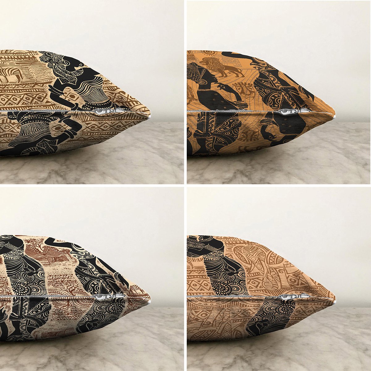 Sonil-K4luset136-Çift-Taraflı-Damask-Desenli-Arap-Kız-Tasarımlı-4Lü-Şönil-Kırlent-Kılıf-Seti-1