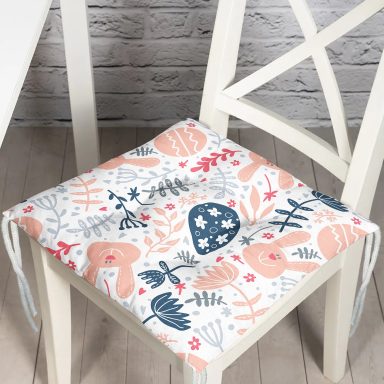 Sevimli Tavşan Ve Yumurta Motifli Dijital Baskılı Özel Tasarım Modern Pofidik Sandalye Minderi