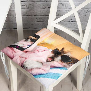 Selfie Çekinen Köpek Modern Pofidik Sandalye Minderi