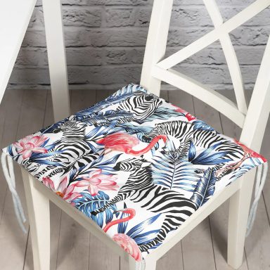 Flamingo Temalı Dijital Baskılı Pofidik Sandalye Minderi
