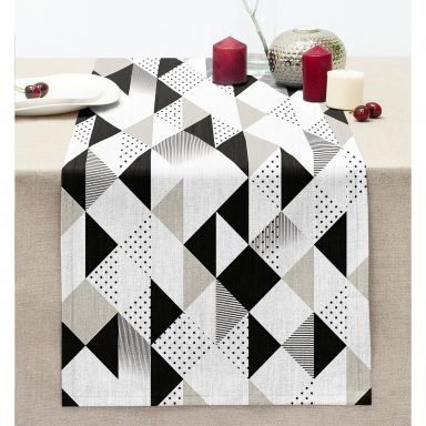 Realhomes Baklava Motifli Özel Tasarım Dikişli Şönil Runner