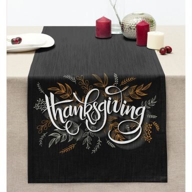 Renkli Sloganlı Dijital Baskılı Modern Dikişli Şönil Runner