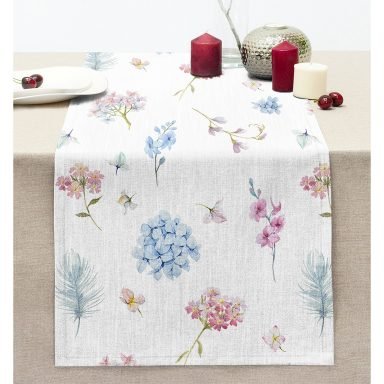 Realhomes Özel Tasarım Çiçek Desenli Modern Dikişli Şönil Runner