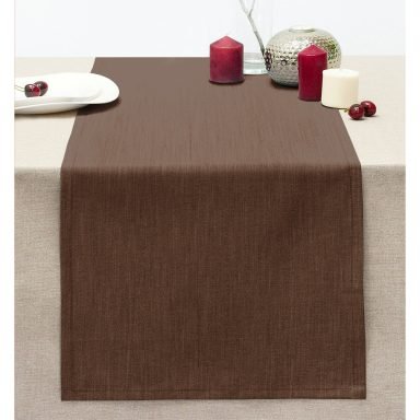 Realhomes Kahverengi Dijital Baskılı Dikişli Şönil Runner