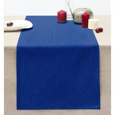 Realhomes Lacivert Renkli Dijital Baskılı Dikişli Şönil Runner