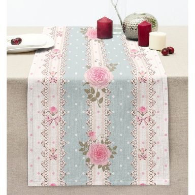 Etnik Figürlü Dijital Baskılı Dekoratif Dikişli Şönil Runner